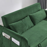 55" Modern Convertible Sofa Bed with 2 Detachable Arm Pockets, Velvet Loveseat Sofa with Pull Out W119363993