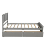 ZNTS Platform Storage Bed, 2 drawers with wheels, Twin Size Frame, Gray 73106835