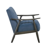 Casual Transitional Accent Chair 1pc Blue Fabric Upholstery Dark Gray Frame Solid Wood Living Room B011P182646