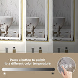 60x36" Gold Eco-Friendly Silver MirrorDual LED Light StripsFront and Back Lighting T3177P320571
