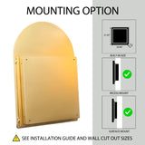 24x36 Inch Arched Recessed Medicine Cabinet, Metal Framed Bathroom Wall Cabinet with Mirror and W1435P182923