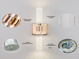 Contemporary Crystal Wall Light, Gold Plating Finish with Bubble Crystal, 2-Light Sconce for W1340P225797