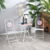 3 Piece Patio Bistro Set, Folding Outdoor Furniture with USA Mosaic Table and Chairs, 
Portable W2225142611