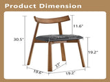 2 walnut colored solid wood dining chairs, with black PU soft cushions and curved backrests that fit W1151P436187