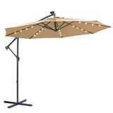 ZNTS 10 FT Solar LED Patio Outdoor Umbrella Hanging Cantilever Umbrella Offset Umbrella Easy Open 92791244