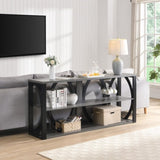 3-Tier Industrial Console Table,70.87 inch, Narrow Entry Table Long Table with Storage for Entryway, W2317P230086