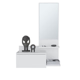 Floating Hallway Cabinet 36.2" H, 1 Drawer, 3 Shelves, 1 Mirror, White B097P250896