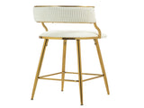 (SET of 2) 26'' Counter height bar stools Corduroy kitchen island counter bar stool with back,golden 25086377