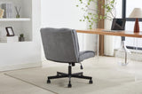 ZNTS Armless Desk Chairs with Wheels Office Chair Vanity Chair with Technical Cloth Adjustable Swivel W2725P207702