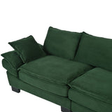 U-Style 85.4" Modern Curved Sofa, Back Upholstered Couch with 2 Decorative Throw Pillows, Corduroy N711P192059C