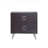 2 Drawers MDF Nightstand with Plastic Legs, Espresso B016P253950