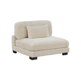 1pc Modern Living Room Furniture Modular Armless Chair Plush Beige Corduroy Fabric Upholstery B011P220636