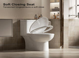 1.28/0.8 GPF Tornado Flush One-Piece Toilet with Comfort Chair Seat ADA Height 17",Powerful & Quiet W3192P412959