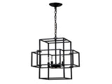 4-Light Metal Lantern Tiered Pendant Hanging Light Fixtures, Industrial Farmhouse Adjustable Height W1592P246889