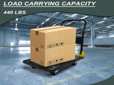 Foldable Platform Push Hand Truck Cart, 440 lbs. Weight Capacity, 2 Swivel Brake Wheels W2916P210396