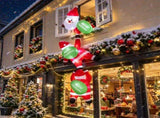 9.2 FT Hanging Christmas Inflatable with 3 Climbing Santas & Gift Bags, Built-in LED Lights Blow Up 57707693