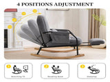 Corduroy Nursery Rocking Chair w/ Pull-out Footrest, Adjustable Backrest 100&deg-160&deg, Oversized 17148454