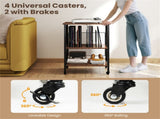 Record Player Stand with Charging Station, 3-Tier Adjustable Shelf Rolling Turntable Stand 18451643