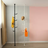 ZNTS Adjustable Laundry Pole Clothes Drying Rack Coat Hanger DIY Floor to Ceiling Tension Rod Storage 95345222