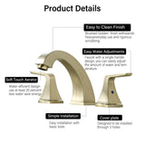 Widespread 2 Handles Bathroom Faucet with Pop Up Sink Drain Brushed Golden W122466657