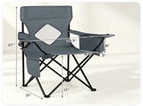 Folding Camping Chair, Heavy-Duty Metal Frame Portable Outdoor Chair with Cup Holder, Insulated 73865511