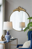 36" x 41" Large Round Wall Mirror with Gold Metal Frame, Circle Accent Mirror for Living Room W2078135194