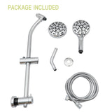 ZNTS Multi Function Dual Shower Head - Shower System with 4.7" Rain Showerhead, 8-Function Hand Shower, W124362275