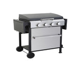 4-Burner Propane Gas BBQ Grill, SS Plancha, 49200BTU Output With Wire Enamel Cooking Grids For W2938P208389