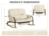 Corduroy Nursery Rocking Chair w/ Pull-out Footrest, 100&deg-160&deg Adjustable Backrest, Oversized 54625236