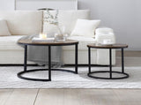 Set of 2 Coffee Table Nesting Side Round End Table Top Sturdy Metal Frame Desk Centerpiece Living 80440932