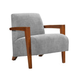 Ultra-Modern Accent Chair Gray Fabric Foam Seat Cushion Solid Wood Luxury Living Room Furniture 1pc B011P308550