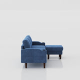 ZNTS Convertible Combination Sofa Sofa L-Shaped Sofa with Storage Cabinet Footstool, Living Room Navy W2012126503