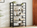 5-Tier Bookshelf 62"x24" Industrial Storage Shelf Free Standing Bookcase Metal Frame Bookcase with 27382322