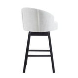 33.25" Swivel Counter Stools Set of 2, Upholstered Counter Height Bar Stools with Solid Rubber Wood N780P185530B