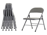 6pcs Elegant Foldable Iron & PVC Chairs for Convention & Exhibition Gray 82959016