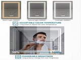 Bright LED Bathroom Mirror 40" x 24" Front Light, 5 Mins Defog, Full HD Reflected, 3 Colors T3177P284016