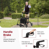 Practical Folding Rolling Walker Transport Wheelchair 57069059