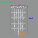 2 Pack Metal Garden Trellis 86.7" x 19.7" Rustproof Trellis for Climbing Plants Outdoor Flower W1586P151261