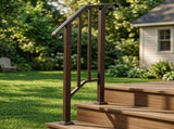 Handrails for Outdoor Steps, Iron Handrail Fits 1 Step, Transitional Handrail with Installation Kit, 32811396