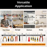 Silver Magnetic Tool Organizer Strips - Carbon Steel Construction, Ideal for Clutter-Free 85942664
