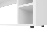 FM FURNITURE Mayo TVStand for 70" Screen with Open Storage and Melamine Finish, White B128P269887