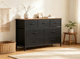 7-Drawer Fabric Dresser Storage Tower, Wide Chest Organizer with 2-Size Drawers, Sturdy Metal Frame 90841612