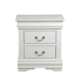 1pc Traditional Classic White Finish 2-Drawers Nightstand Wooden Bedroom Furniture B2741P322601