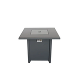 30" Powdercoated Metal Fire Pit with Smoked Glass Top B120P205631