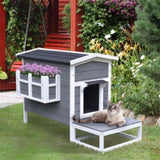 ZNTS Wooden Cat House （Prohibited by WalMart） 71933952