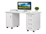 Manicure Nail Table with Drawer White 76449024