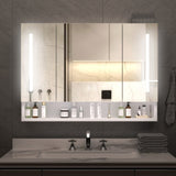 ZNTS Modern 39x28 inches bathroom cabinets, medicine cabinets with mirrors and LED lights, bathroom 95799541