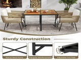 43.5" Square Acacia Wood Outdoor Table - Metal X-Frame, 4-Seater, NaturalBlack, 180lbs Capacity 52125442