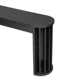U_Style 59-inch Long Console Table,Oak Veneer Sofa Table,Curved and Straight Line Design,Behind the N711P290711B
