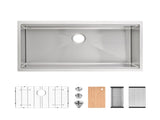 Kitchen Sink 36"x19" Multifunctional undermount Flying Rain Waterfall S304 Stainless Steel Handmade 49807592